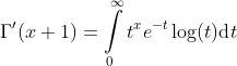 First derivative of the gamma function