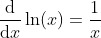 Derivative of ln(x)